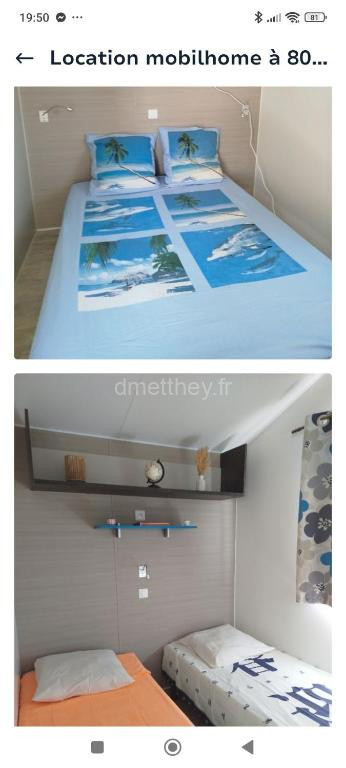 Mobilhome avec terrasse couverte à 800 m de la plage